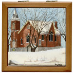St. Andrews Presbyterian Church Stirling Ontario Canada Watercolor Tile/Coaster Box by NANCE